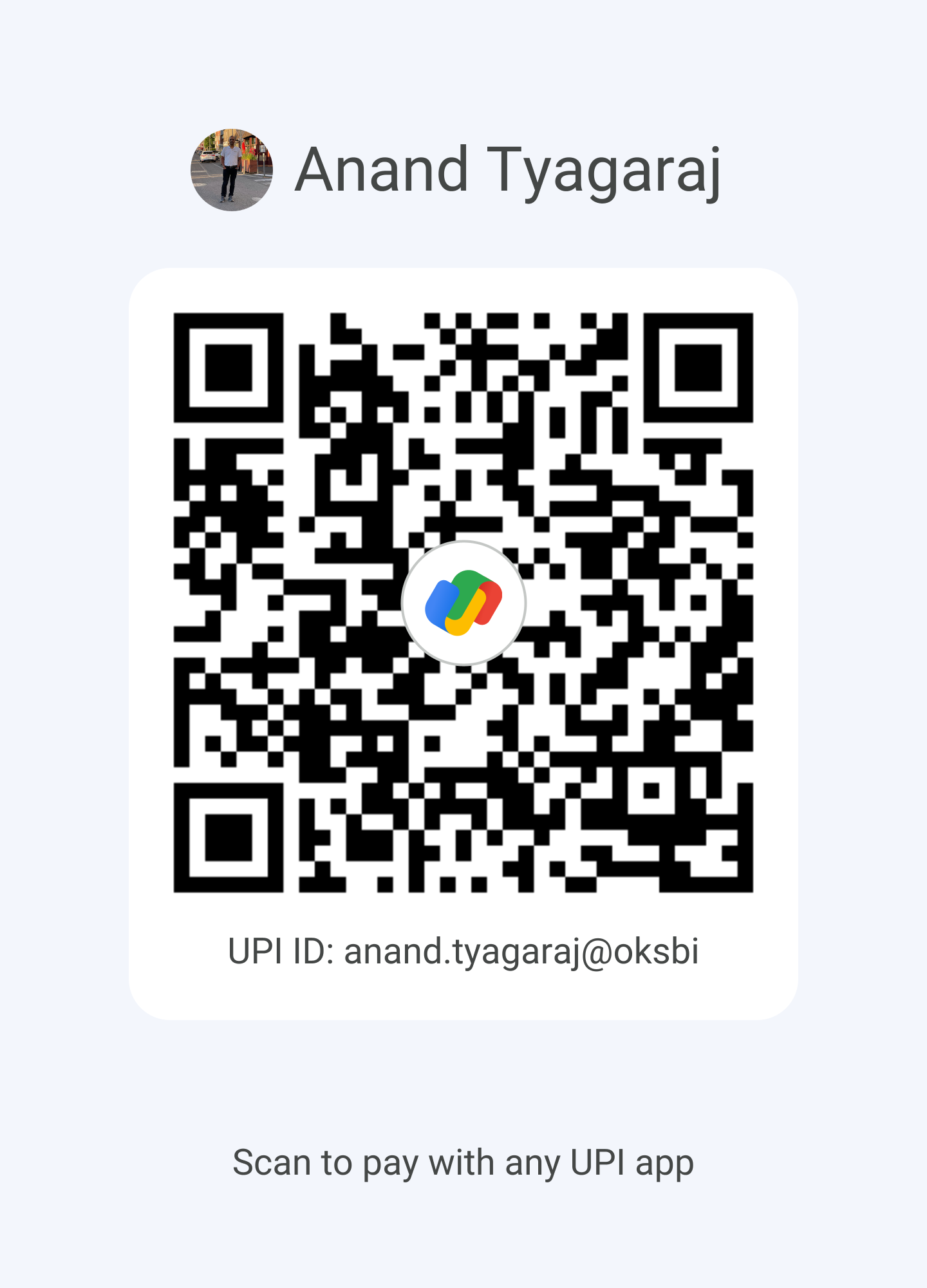 Google Pay QR Code for donations